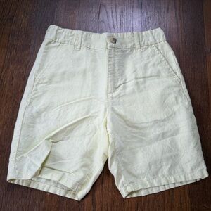Janie and Jack flat front linen yellow shorts